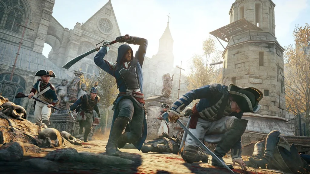صحنه مبارزه در بازی Assassin's Creed Unity